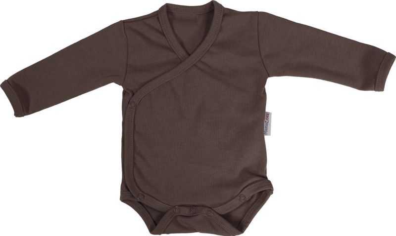 MamaLoes - Lange Mouw Overslag Romper - Chocolade - Katoen