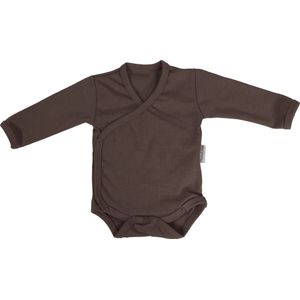 MamaLoes - Lange Mouw Overslag Romper - Chocolade - Katoen