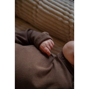 MamaLoes - Lange Mouw Overslag Romper - Chocolade - Katoen