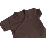 MamaLoes - Korte Mouw Overslag Romper - Chocolade - Katoen