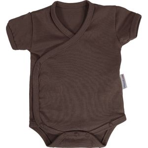 MamaLoes - Korte Mouw Overslag Romper - Chocolade - Katoen