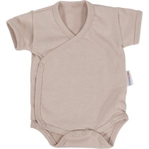 MamaLoes - Korte Mouw Overslag Romper - Zand - 100% Katoen