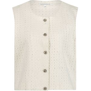 Tramontana Lurex Denim Vest - Off White
