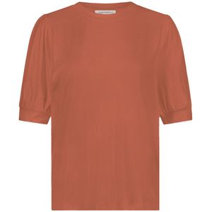 Tramontana Dames T-shirt Roze met Coated Puff-Sleeves