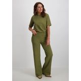Tramontana - Structured Wide-Leg Trousers - Olijf - Broek