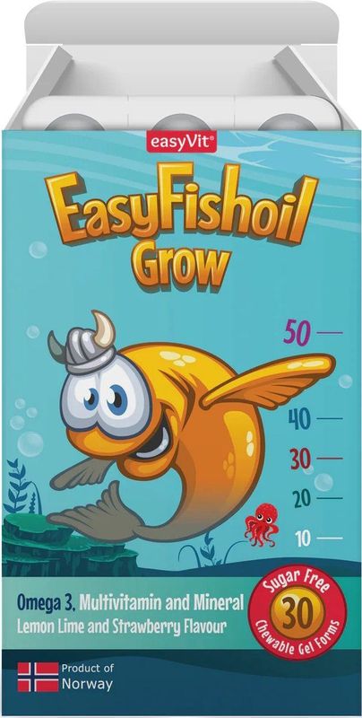 EasyFishoil - Grow - Multivitamine Kauwgummie - Aardbeiensmaak - 30 Stuks