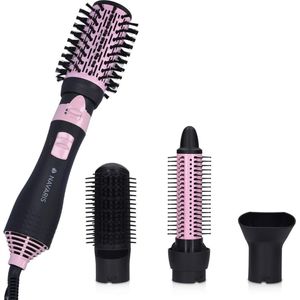 Fohnborstel - Met Diffuser - Fohn Borstel - Haardroger met Borstel - Incl 4 Opzetstukken - Zwart