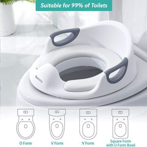 Nifkos toiletbril Voor Kinderen - Potjestrainer - WC white- Bril Met PU-Spatbescherming - Antislip, Zitverhoging - Leerpotten - Toiletbril Voor Kinderen Van 1-8 Jaar - Jongens En Meisjes (WIT)