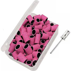 Nifkos - Schuurrolletjes Nagelfrees - 240 grit - 100 stuks - Schuurrolletjes 240 - Schuurrol - Schuurrollen - Schuurrolletjes 240 - Schuurrollen 240 grit - Schuurhulzen - Mandrel bitje - Mandrel - Sanding bands nagels - Sanding bands nails