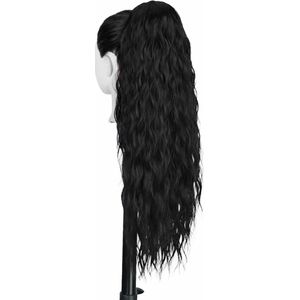 Gratis Kleuranalyse! - Miss Ponytails - Beachwave ponytail extentions - 26 inch - Zwart 1B - Hair extentions - Haarverlenging
