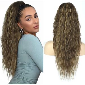 Gratis Kleuranalyse! - Miss Ponytails - Beachwave ponytail extentions - 26 inch - Zwart/Blond 10H26 - Hair extentions - Haarverlenging