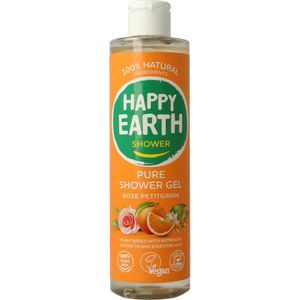 Happy Earth 100% Natuurlijke Douchegel Rose Petitgrain 300 ml