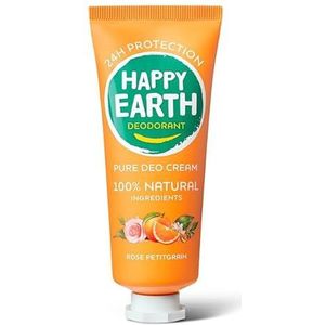 Happy Earth - Deodorant Crème - Rose Petitgrain - 100% Natuurlijke Ingrediënten