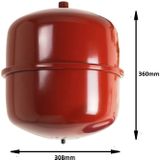 Solidparts Expansievat CV - 18 liter 0.5 bar voordruk rood