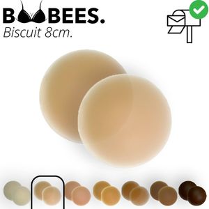 BOOBEES Herbruikbare Nipple Covers - Zelfklevende Tepelcovers - Beige - Biscuit - 8 cm - S - Siliconen Tepelplakkers