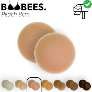 BOOBEES Zelfklevende Nipple Covers - 8cm - S - Peach Tint - 100% Siliconen - Herbruikbaar & Waterbestendig - BH Accessoire in 7 Kleuren - Discrete Tepelbedekkers
