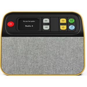 Dementie Radio - DAB+/FM/USB - Makkelijke Bediening - Geschikt als Senioren Radio - Aanpasbaar Bedieningspaneel tot 1 Knop - Geel