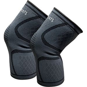 AJ-Sports Knee Sleeves S - Kniebrace - Knie Brace - Knieband voor Powerlifting - Geschikt voor Mannen & Vrouwen - Fitness - Crossfit & Weightlifting - Zwart - 2 Stuks