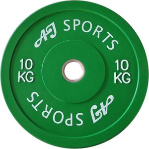 AJ-Sports Halterschijven Rubber 10 kg - halterschijf 50 mm - Gewichten set - Halters - Halterset - Halterstang - Halterbank - Fitness - Krachttraining