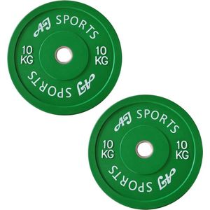 AJ-Sports Halterschijven Rubber 10 kg 2 stuks - halterschijf 50 mm - Gewichten set - Halters - Halterset - Halterstang - Halterbank - Fitness - Krachttraining