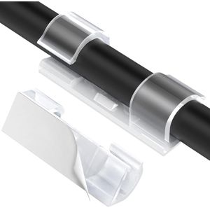 Zelfklevende Kabelclips - Kabelhouder - 3M Tape - Kabelbinders - Kabel Organisator - 50 stuks - Transparant