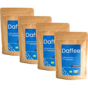 Daffee koffie, dadel koffie, een duurzame en heerlijke koffie alternatief gemaakt van geüpcycled dadel bonen, gezond, organisch, en caffeine vrij. gemixed met natural ginger mix kruiden. (4*250gr)