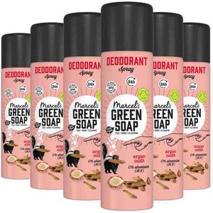 6x Marcel's Green Soap Deodorant Spray Argan & Oudh 150 ml