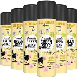 6x Marcel's Green Soap Deodorant Spray Vanilla Cherryblossom 150 ml
