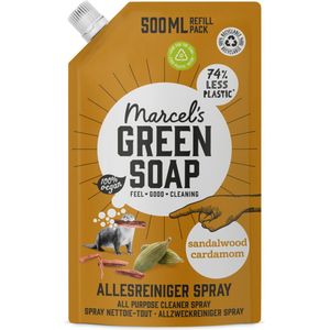 6x Marcel's Green Soap Allesreiniger Spray Sandelhout & Kardemom Navulling 500 ml