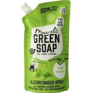 Marcel's Green Soap Allesreiniger Spray Basilicum & Vertivert Gras Navulling 500 ml