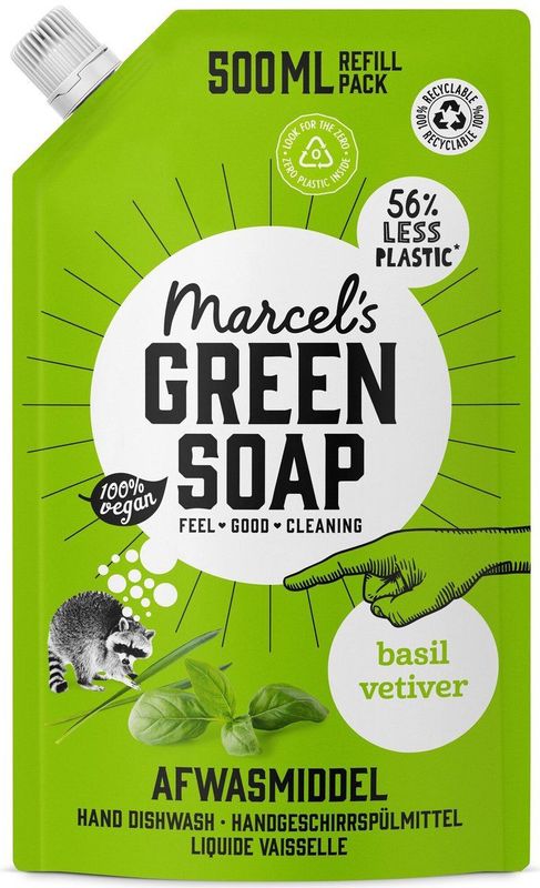 Marcel's Green Soap - Afwasmiddel - Basilicum & Vetiver - 100% Gerecycled Plastic