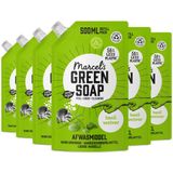 6x Marcel's Green Soap Afwasmiddel Basilicum & Vertivert Gras Navulling 500 ml