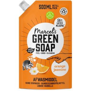 Marcel's Green Soap Afwasmiddel Sinaasappel & Jasmijn Navulling 500 ml