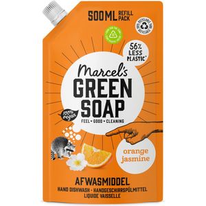 6x Marcel's Green Soap Afwasmiddel Sinaasappel & Jasmijn Navulling 500 ml