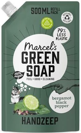 Handzeep - Zwarte Peper & Bergamot - Biologisch Afbreekbaar - Navulverpakking