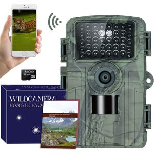 Luxmovo® Full HD Wildcamera met Nachtzicht - 60MP - Met Geluidsopname - Volledig IP66 Waterproof - 4K Ultra HD - Wildcamera met App en Bluetooth - Wild Camera