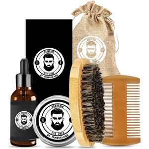 Innovaland - XXL Baardverzorging Set Professioneel - 5 Delig - Baardgroei Kit - Baardgroei Olie - Baardset - Baardkam - Baardborstel - Baardbalsem