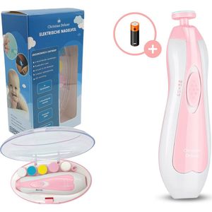 Christian Deluxe® Nagelvijl - Roze - Elektrische Nagelvijl - Baby Nagelverzorging - Baby Nagelknipper - Fluisterstille nagelfrees voor jou en je baby - LED Licht - Baby Cadeau