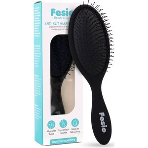 Fesio Anti Klit Haarborstel - Zwart