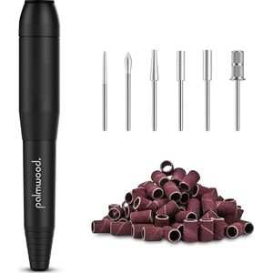 Palmwood Elektrische Nagelvijl - Nagelfrees - Manicure/Pedicure set - 6 Freesbitjes - Zwart