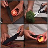 Kicinn Messenset - Messenblok - Keukengerei - Messenhouder - 14 Delig - Inclusief Schaar en Messenslijper - Zwart