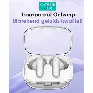 CL CHLIN® usam Transparanto: Draadloze In Ear Bluetooth oordopje met transparant case - Draadloze oortje Bluetooth - Sport oordopjes - bluetooth oordopjes - draadloze oordopjes - oortjes draadloos - draadloze oortjes bluetooth - earbuds