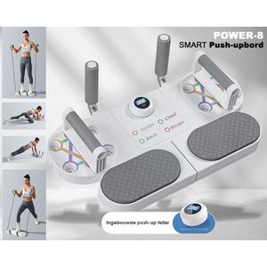 Power-8 Multifunctionele all in one Push up bord met teller - Push up board - Push up grips - Plank pro trainer - fitness apparaat - spieropbouw - biceps trainen - triceps - fitness apparaten