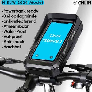 CL CHLIN® Premium 2 - waterdichte telefoonhouder voor op de fiets met zonnescherm - Voor 3.3 tot 6.9 inch - Anti-Schock - 360 graden rotatie - Smartphone Telefoon houder - Universeel - frametassen - telefoonhouder fiets waterdicht - fietshouder