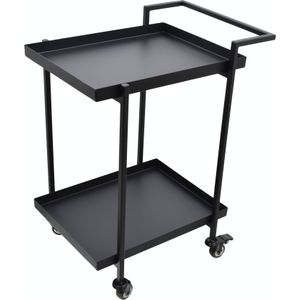 LOFT42 James Trolley Vierkant - Bijzettafel - Zwart - Metaal - 60x54x38