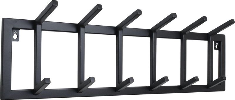 LOFT42 Kapstok Jaimy Single - Zwart – Metaal – 6 dubbele haken - 80x24x12