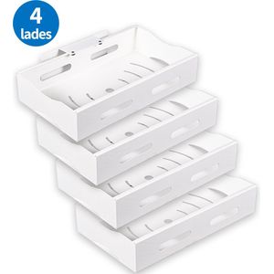 Gootsteenkast Organizer Schuiflades - Keukenkast Organizer - 20,5cm - Set van 4 - Wit