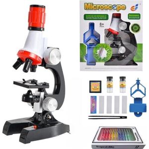 Microscoop voor Kinderen - Educatief Speelgoed - 100/ 400/ 1200 x Vergroten - Led Verlichting - Biologie