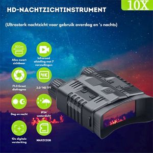 Nachtkijker - Met Infrarood - 64gb Micro SD Kaart - Wifi - 800 Meter - Ultra HD