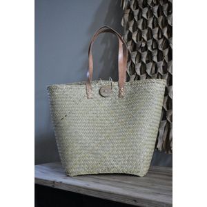 Shopper - strandtas - fairtrade tas naturel palmblad - boodschappentas - schoudertas - Bylinde.